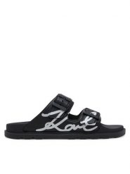 KARL LAGERFELD Klapki Kondo Tred KL80972 Czarny. Czarne klapki KARL LAGERFELD, bez wzorów, z tworzywa sztucznego, bez obcasa. Za 369.99 zł.