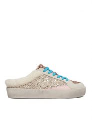 Eva Minge Klapki NARI-25/502 Złoty. Żółte klapki Eva Minge, bez wzorów, z syntetyku, bez obcasa. Za 379.99 zł.