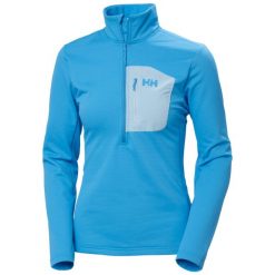 Damska bluza dresowa 1/2 z zamkiem błyskawicznym Helly Hansen Versalite. Niebieskie bluzy sportowe Helly Hansen, bez wzorów, z dresówki, bez kaptura. Za 355.50 zł.