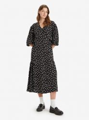 Levi´s Sukienka "Brielle" w kolorze czarnym rozmiar: M. Czarne sukienki m, bez wzorów, bez kołnierzyka, bez ramiączek, midi, kopertowe. Za 136.78 zł.