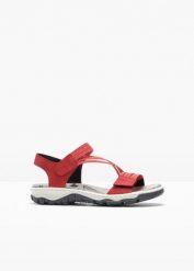 Wygodne sandały trekkingowe Rieker z elastycznymi paskami. Czerwone sandały bonprix, bez wzorów, sportowe, bez obcasa, bez zapięcia. Za 239.99 zł.