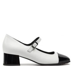 Półbuty Gabor. Białe czółenka Gabor, bez wzorów, bez obcasa, na obcasie, bez zapięcia. Za 399.99 zł.
