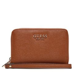 Duży Portfel Damski Guess. Brązowe portfele Guess, z aplikacjami. Za 269.99 zł.
