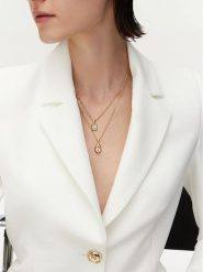 Guess Naszyjnik JUBN05 242JW Złoty. Żółte naszyjniki Guess, metalowe. Za 169.99 zł.