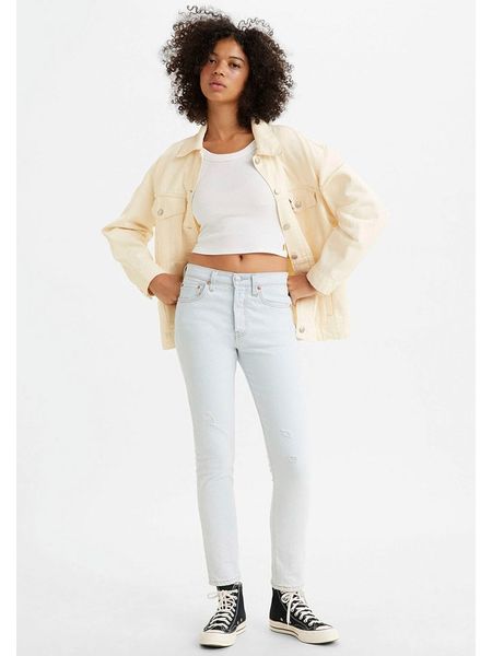 Levi's Dżinsy "501" - Slim fit - w kolorze błękitnym rozmiar: W29/L30. Niebieskie jeansy Levi's®, l, z aplikacjami. Za 126.75 zł.