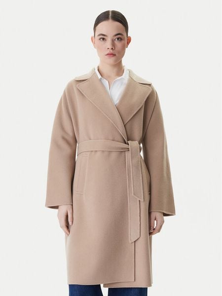 Weekend Max Mara Płaszcz wełniany Civada 2615011011 Beżowy Regular Fit. Brązowe płaszcze Weekend Max Mara, na zimę, bez wzorów, z wełny, bez kaptura. Za 2,689.00 zł.