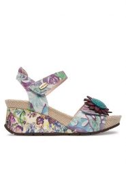 Laura Vita Sandały Barry 36 Fioletowy. Fioletowe sandały Laura Vita, bez wzorów, ze skóry, bez obcasa, na koturnie, bez zapięcia. Za 439.99 zł.