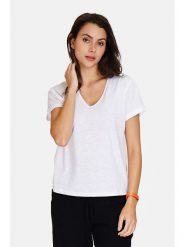 Le Jardin du Lin Koszulka w kolorze białym rozmiar: 36. Białe bluzki Le jardin du lin, bez wzorów, bez kołnierzyka, bez ramiączek. Za 56.99 zł.