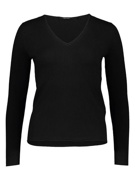 TAIFUN Sweter w kolorze czarnym rozmiar: 40. Czarne swetry Taifun, bez wzorów, ze splotem, bez ramiączek. Za 130.19 zł.