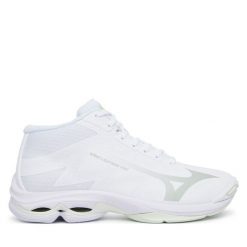 Buty halowe Mizuno. Białe obuwie sportowe Mizuno, bez zapięcia, mizuno wave. Za 559.99 zł.