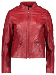 Buffalo Skórzana kurtka w kolorze czerwonym rozmiar: 36. Czerwone kurtki Buffalo, bez wzorów, ze skóry, bez kaptura. Za 339.99 zł.