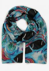 Niebieski Szalik w Stylu Apaszki Wykonany z Bawełny Ianlla. Niebieskie szaliki Born2be, na lato, bez wzorów, z bawełny, eleganckie. Za 29.99 zł.