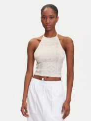 Karl Kani Top PD00005472 Beżowy Slim Fit. Brązowe topy Karl Kani, m, bez wzorów, z bawełny, bez kołnierzyka, bez ramiączek. Za 109.99 zł.