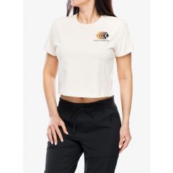Koszulka z nadrukiem damska Black Diamond Faded Crop SS Tee. Białe koszulki sportowe Black Diamond, bez wzorów, bez ramiączek. Za 101.99 zł.