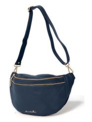 Anna Morellini Skórzana saszetka "Lorenza" w kolorze granatowym - 36 x 22,5 x 12 cm rozmiar: onesize. Niebieskie torby na ramię Anna Morellini, bez wzorów, z materiału, sportowe, przez ramię, bez dodatków. Za 260.99 zł.