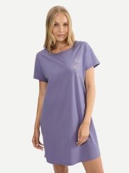 Triumph Koszula nocna 10221117 Fioletowy Relaxed Fit. Fioletowe koszule nocne Triumph, bez wzorów, z bawełny, bez ramiączek. Za 89.99 zł.