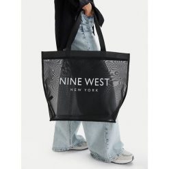 Torebka Nine West. Czarne shopper Nine West, bez wzorów, bez dodatków. Za 79.99 zł.
