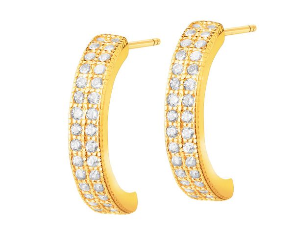 Złote kolczyki z cyrkoniami. Żółte kolczyki Apart, z cyrkonią, złote. Za 699.00 zł.