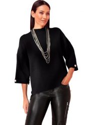 Heine Sweter w kolorze czarnym rozmiar: 36/38. Czarne swetry Heine, bez wzorów, bez ramiączek. Za 78.66 zł.