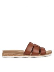 Skechers Klapki BOBS Desert Kiss Low-Peak Look 114707/CSNT Brązowy. Brązowe klapki Skechers, bez wzorów, ze skóry, bez obcasa. Za 159.99 zł.
