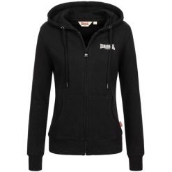 Damska bluza z kapturem zapinana na zamek Lonsdale Calder Vale. Czarne bluzy Lonsdale, m, bez wzorów, z materiału, z kapturem. Za 264.50 zł.