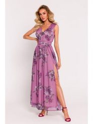 Made of emotion Sukienka w kolorze fioletowym rozmiar: S. Różowe sukienki Made Of Emotion, s, bez wzorów, bez kołnierzyka, bez ramiączek, maxi. Za 335.38 zł.