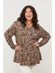 Curvy Lady Bluzka w kolorze brązowym rozmiar: 40/42. Brązowe bluzki Curvy Lady, bez wzorów, z bawełny, klasyczne, bez kołnierzyka, bez ramiączek. Za 86.99 zł.