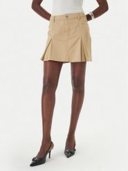 HUGO Spódnica jeansowa Rundale-2_B 50557342 Beżowy Regular Fit. Brązowe spódnice Hugo, bez wzorów, z bawełny. Za 449.99 zł.