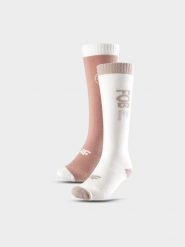 4F Skarpety snowboardowe (2-pack) damskie - brązowe 35-38. Brązowe skarpety 4f, bez wzorów. Za 129.99 zł.