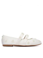 Buffalo Baleriny Dahlia Flower Pearl 1620070 Biały. Białe baleriny Buffalo, bez wzorów, z materiału, bez obcasa. Za 349.99 zł.