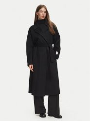 Calvin Klein Płaszcz wełniany Hero LV040WL571 Czarny Regular Fit. Czarne płaszcze Calvin Klein, na zimę, xl, bez wzorów, z syntetyku, bez kaptura. Za 1,699.00 zł.