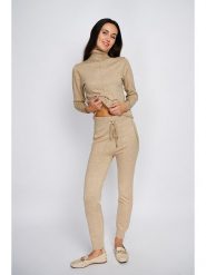 ASSUILI 2-częściowy zestaw w kolorze beżowym rozmiar: 38. Brązowe golfy Assuili, bez wzorów, z dresówki, bez ramiączek. Za 228.38 zł.