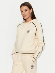 Guess Bluza V4BQ05 KCHU1 Beżowy Regular Fit. Brązowe bluzy Guess, xxs, z aplikacjami, z bawełny, bez kaptura. Za 209.99 zł.