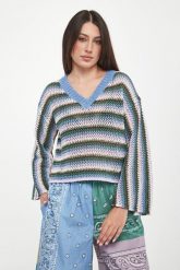Sweter damski ażurowy lniany Epica WEEKEND MAX MARA. Swetry Weekend Max Mara, l, w ażurowe wzory, ze lnu, bez ramiączek. Za 1,309.00 zł.