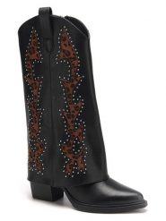 C'M Kozaki w kolorze czarno-jasnobrązowym rozmiar: 38. Brązowe kozaki C'M, na zimę, bez obcasa, bez zapięcia. Za 217.99 zł.