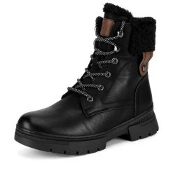 Botki Go Soft. Czarne botki GO SOFT, bez wzorów, bez obcasa, na płaskiej podeszwie, bez zapięcia. Za 249.99 zł.