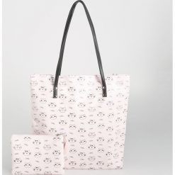 Torba z kosmetyczką - Różowy. Kufry i kosmetyczki Sinsay. Za 24.99 zł.