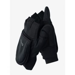 Rękawiczki wiatroszczelne Trekmates Rigg Convertible Mitts. Czarne rękawiczki TREKMATES, bez wzorów, sportowe. Za 172.99 zł.