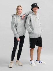 Bluza z kapturem Hummel Loose Bee. Szare bluzy Hummel, na jesień, xl, z aplikacjami, z bawełny, z kapturem. Za 257.55 zł.