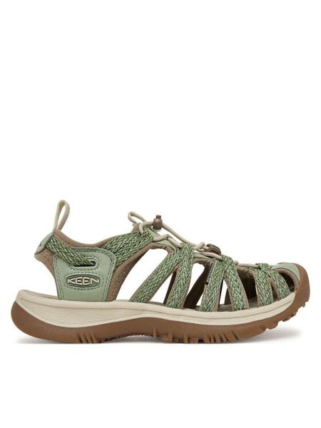 Keen Sandały Whisper 1032120 Zielony. Zielone sandały Keen, bez wzorów, z materiału, bez obcasa, bez zapięcia. Za 379.99 zł.