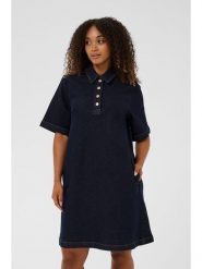 Kaffe Sukienka dżinsowa w kolorze granatowym rozmiar: 40. Niebieskie sukienki Kaffe, na co dzień, bez wzorów, bez kołnierzyka, bez ramiączek, midi, proste. Za 173.99 zł.