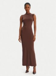 BARDOT Sukienka koktajlowa Veneda High Neck 59948DB Brązowy Slim Fit. Brązowe sukienki Bardot, bez wzorów, z syntetyku, wizytowe, bez kołnierzyka, bez ramiączek. Za 529.99 zł.