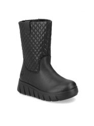 Rieker Botki Y3553-00 Czarny. Czarne botki Rieker, bez wzorów, ze skóry, bez obcasa, na płaskiej podeszwie, bez zapięcia. Za 399.99 zł.
