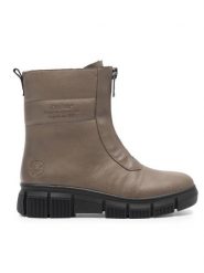 Rieker Botki X3452-24 Beżowy. Brązowe botki Rieker, bez wzorów, z syntetyku, bez obcasa, na płaskiej podeszwie, bez zapięcia. Za 233.99 zł.