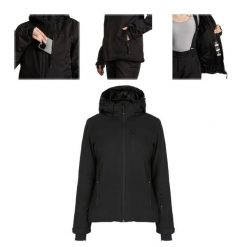 Kurtka narciarska damska KADVA Edge X Jacket. Czarne kurtki narciarskie KADVA, bez wzorów, bez kaptura, narciarskie. Za 179.99 zł.