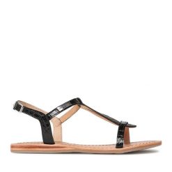 Sandały Les Tropeziennes. Czarne sandały Les Tropeziennes, bez wzorów, bez obcasa, na płaskiej podeszwie, bez zapięcia. Za 329.99 zł.