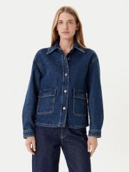 United Colors Of Benetton Kurtka jeansowa 296XDN07R Granatowy Relaxed Fit. Niebieskie kurtki United Colors of Benetton, xl, bez wzorów, z bawełny, bez kaptura. Za 269.99 zł.