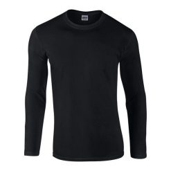 Koszulka Z Długim Rękawem Unisex Softstyle Dla Dorosłych. Czarne bluzki GILDAN, xl, bez wzorów, sportowe, bez kołnierzyka, bez ramiączek. Za 65.99 zł.