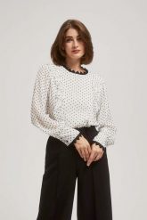 Koszula w falbaną. Koszule MOODO, m, bez wzorów, z poliesteru, bez kołnierzyka, bez ramiączek. W wyprzedaży za 51.99 zł.