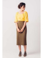 SKFK Spódnica "Anue" w kolorze brązowym rozmiar: 40. Brązowe spódnice SKFK, na co dzień, bez wzorów, z bawełny, midi, proste. Za 65.99 zł.